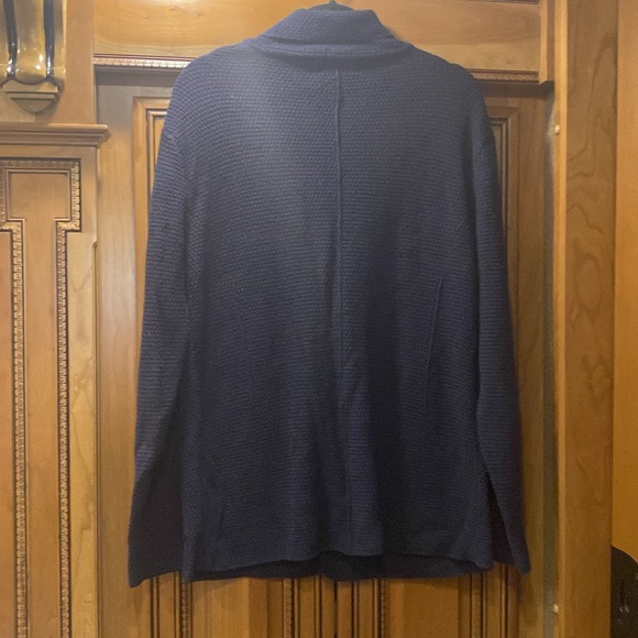 Zara Men’s Navy Cable Knit Cardigan Sweater Size Large - Picture 4 of 7